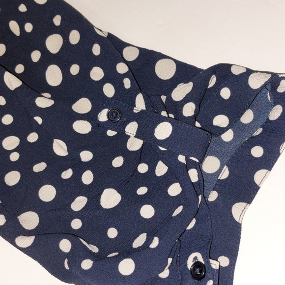 db established 1962 3X‎ navy blue polka dot 3/4 sleeve blouse - Picture 7 of 7